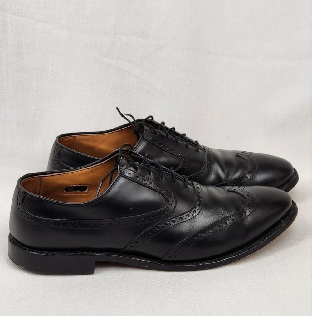 Allen Edmonds Black Birmingham Oxford Leather Dress Shoes - Picture 3 of 12